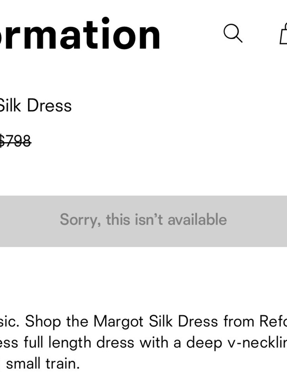 NWT Reformation Margot V-Neck Backless Silk Dress - Picture 7 of 7
